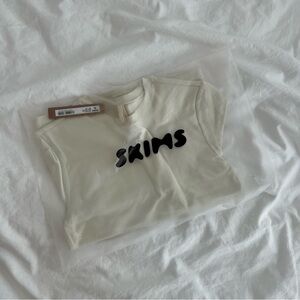 SKIMS Cotton Jersey Long Sleeve T shirt Bone New with Tag UNOPENNED